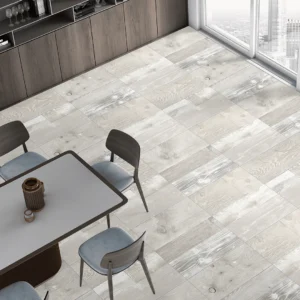 ROYAL WOOD ASH Wood Finish Porcelain Floor Tile | 600×600 mm