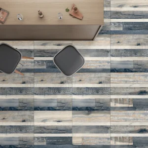 URBE WOOD BLUE Wood Finish Porcelain Floor Tile | 600×600 mm