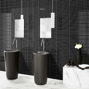 WUXI BLACK Glossy Ceramic Wall Tile | 300×600 mm