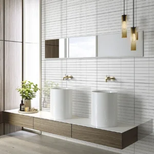 WUXI GRAY LINE Glossy Ceramic Wall Tile | 300×600 mm